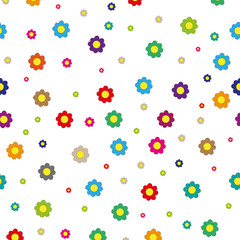 Colorful flowers seamless background. vector copy search in my portfolio