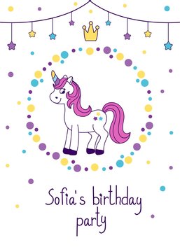 Cute unicorn card with quote. White pony. Funny horse for kids. Vector 

illustration, cartoon style.