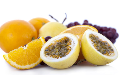 Fresh fruit isolated on white background