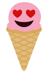 verliebtes Eiscreme Emoji - Herzaugen