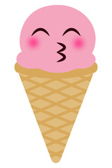 Eiscreme Emoji Kussmund