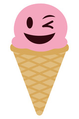 Eiscreme Emoji zwinkernd