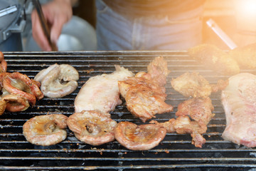 Meat griil on street food.