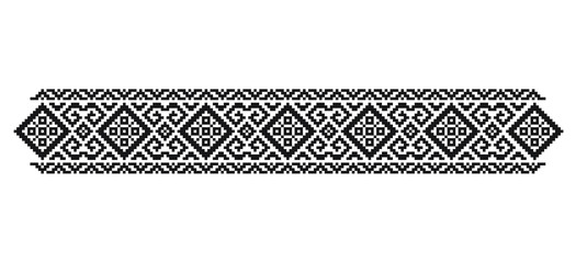 Traditional Romanian folk art knitted embroidery pattern