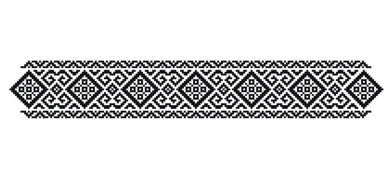 Traditional Romanian folk art knitted embroidery pattern
