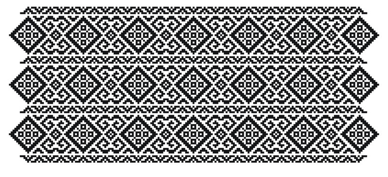 Traditional Romanian folk art knitted embroidery pattern