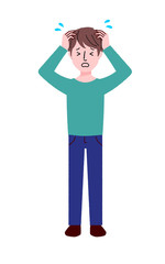 若い男性　ジェスチャー