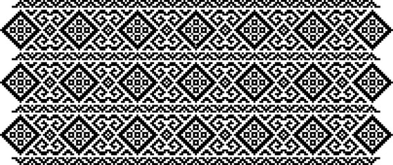 Traditional Romanian folk art knitted embroidery pattern
