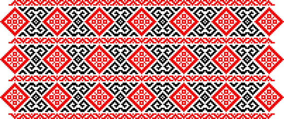 Traditional Romanian folk art knitted embroidery pattern