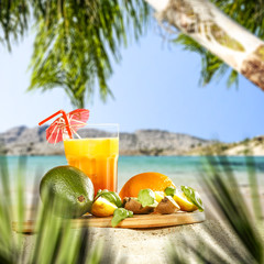 sunrise on beach and summer time 