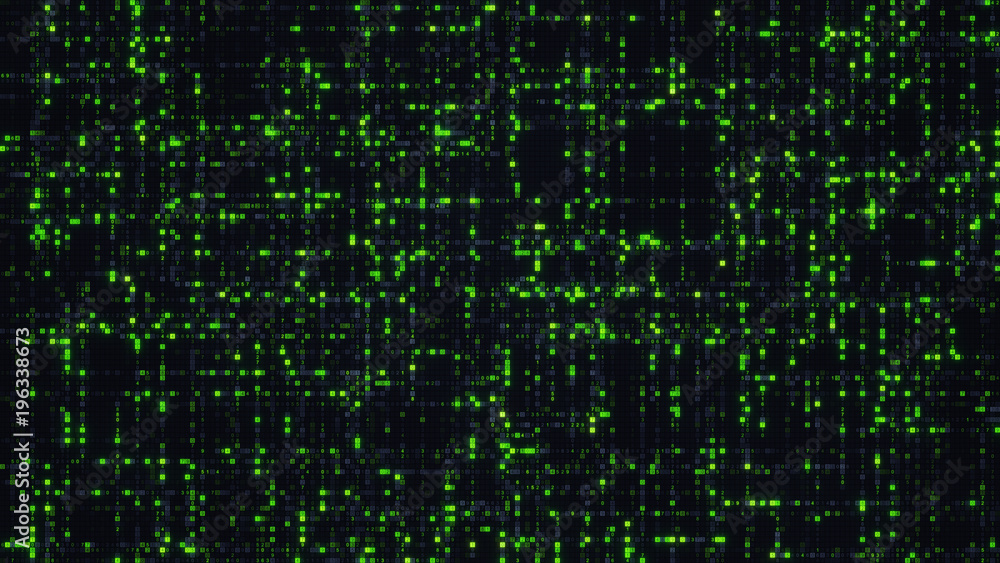 Poster big data of green numbers digit code