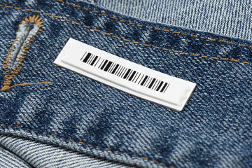 Security Tag on Blue Jean 
