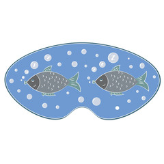 Sleep mask. Sleeping fish under water