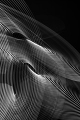 Blurred abstract line from LED light on the black background.Shows the turbulence of the line.