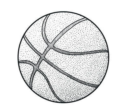 recommend clip art: Basketball illustration, drawing, engraving, ink, line art, vector