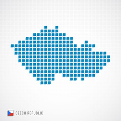 Fototapeta na wymiar Czech republic map and flag icon