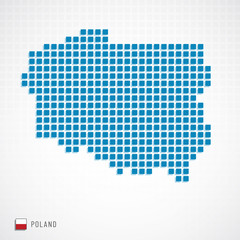 Fototapeta na wymiar Poland map and flag icon