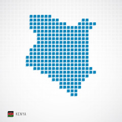 Fototapeta na wymiar Kenya map and flag icon