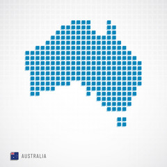 Fototapeta na wymiar Australia map and flag icon