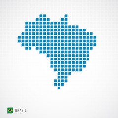 Fototapeta na wymiar Brazil map and flag icon