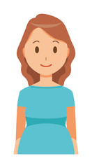 A pregnant woman wearing green clothes