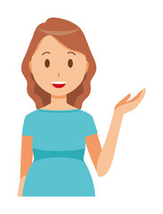 A pregnant woman wearing green clothes is informed