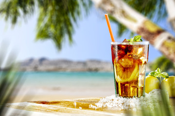Ice tea and beach 