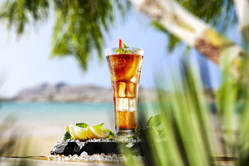 Ice tea and beach 