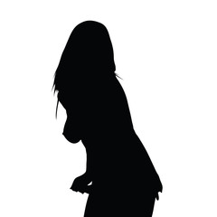 girl sensual posing silhouette illustration