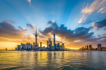 Sunrise in Lujiazui, Shanghai, China