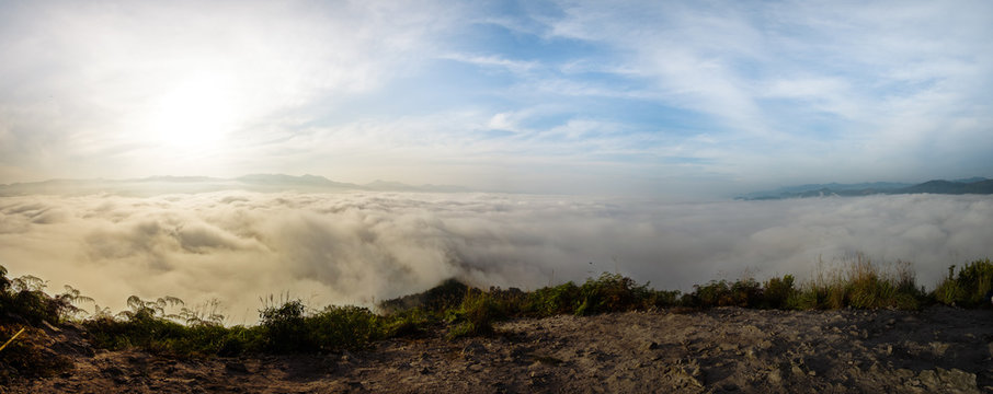 morning time view at Gunung Silipat summit 607 msl, Betong, thailand