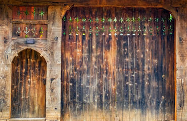 old traditional romanian wooden gate
