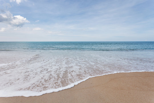 beautiful beach and tropical sea for summer and travel background.