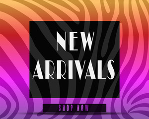New Arrivals banner or cover web page.