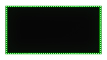 Green Marquee light board sign retro on white background. 3d rendering