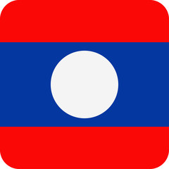 Laos Flag Vector Square Flat Icon