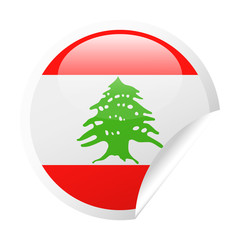 Lebanon Flag Vector Round Corner Paper Icon