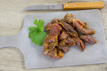émincé de boeuf mariné