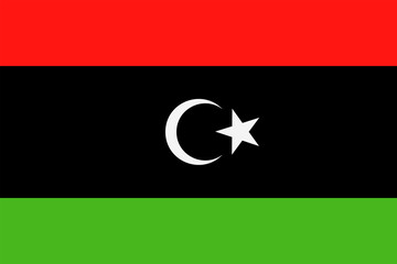 Libya Flag Vector Flat Icon - obrazy, fototapety, plakaty