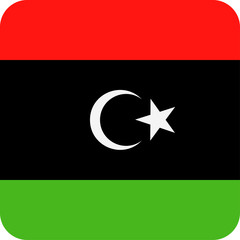 Obraz premium Libya Flag Vector Square Flat Icon