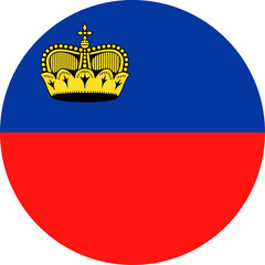 Obraz premium Liechtenstein Flag Vector Round Flat Icon
