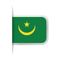 Mauritania Flag Vector Bookmark Icon