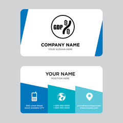 gdp business card design template, Visiting for your company, Modern Creative and Clean identity Card Vector Illustration