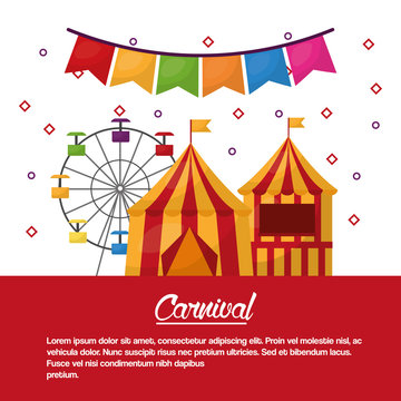 carnival fun fair tent festival vector illustration