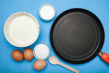 Making sweet pancakes, ingredients.