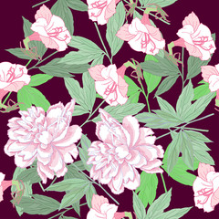 Seamless pattern  with flowers