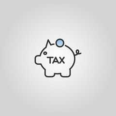 tax icon pig silhouette vector