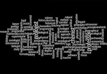 Science theme. Tagcloud background