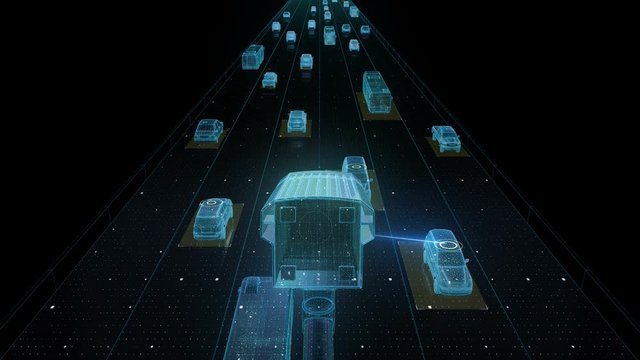 Traffic control surveillance cameras. IOT technology. traffic CCTV cameras mounted main on high way, .internet of things. 4K movie size