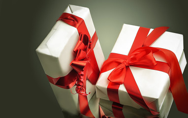 stylish gift boxes.isolated on a white background.
